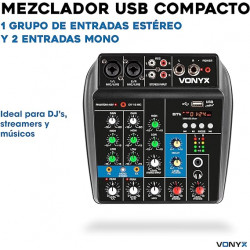 MESA MEZCLAS 3 CANALES VONYX