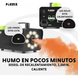 MÁQUINA DE HUMO 500W RGB FUZZIX COLOR NEGRA