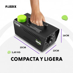 MÁQUINA DE HUMO 500W RGB FUZZIX COLOR NEGRA