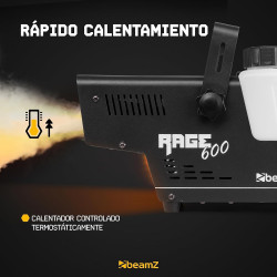 MÁQUINA DE HUMO BEAMZ RAGE 600W LED